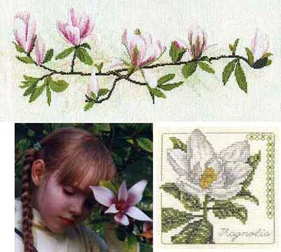 Англия и вышивка. Магнолия.